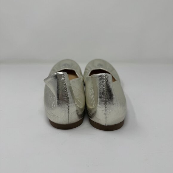 J. Crew Silver Metallic Leather Ballet Flats US 7.5 - Picture 5 of 8